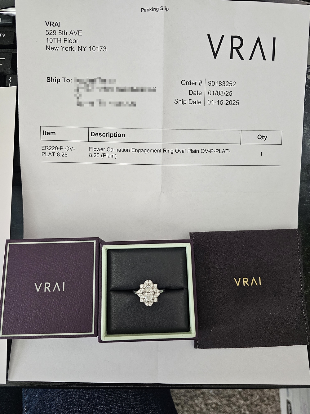 Vrai & Oro Silver Flower Diamond Cluster Ring